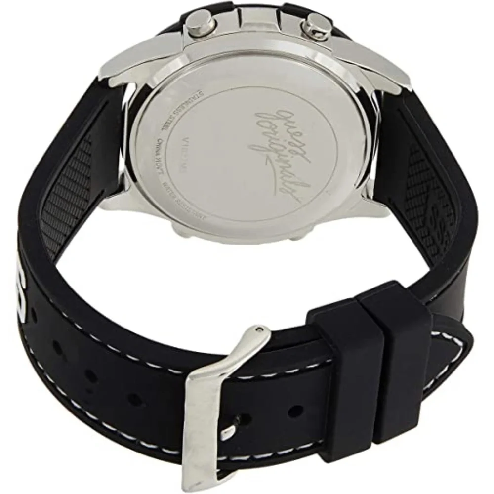 New GUESS Black/Silver/White Sporty UNISEX Watch